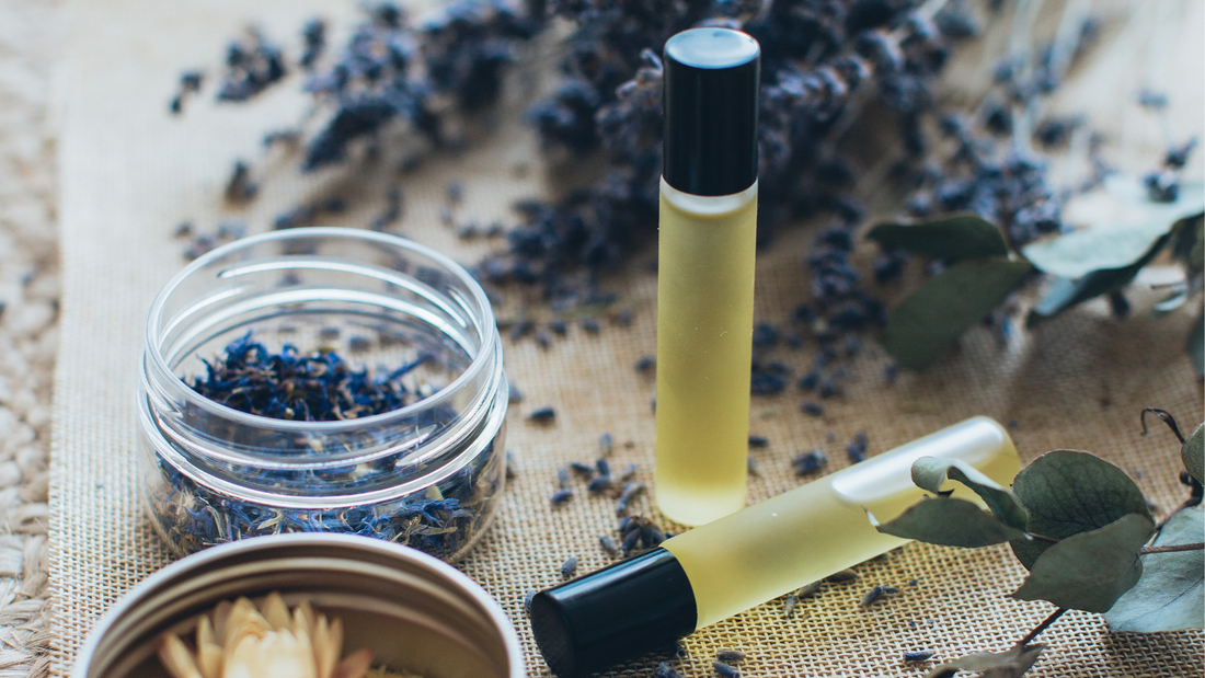 Essential oils with flowers