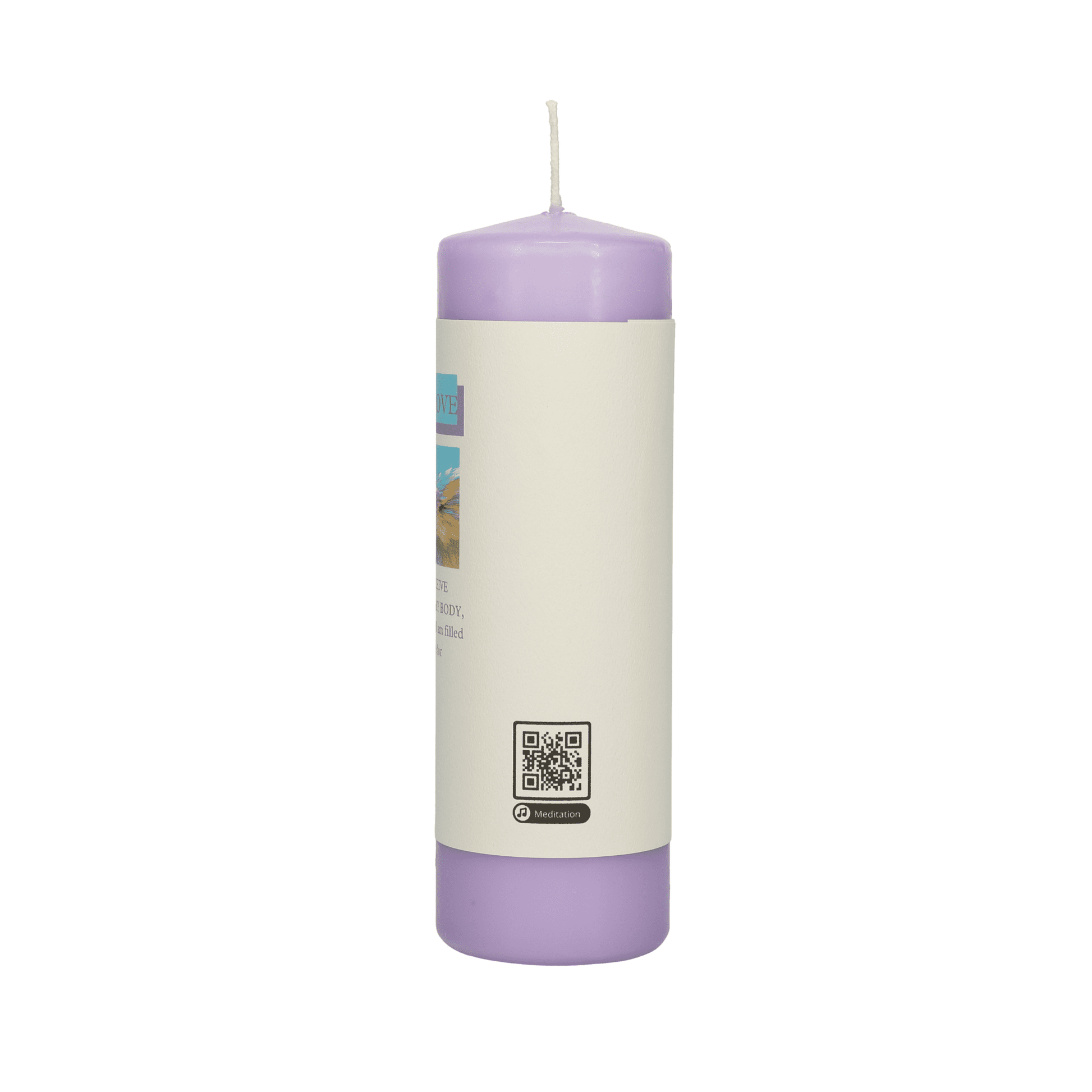 rainbow meditation candle that is purple